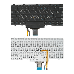 Клавиатура для ноутбука Dell Latitude E5450 черная без рамки, со стиком, с подсветкой