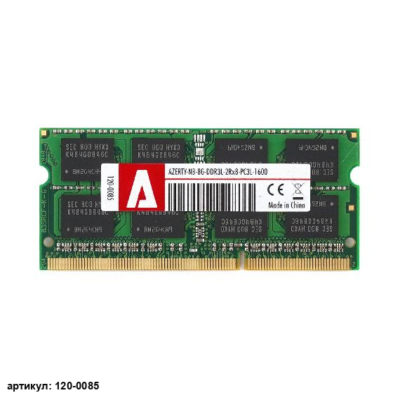 Оперативная память SODIMM 8Gb Azerty DDR3L 1600
